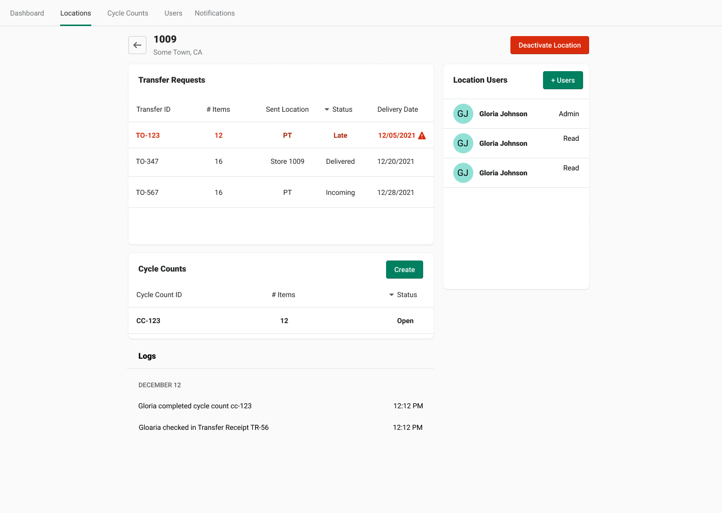 Store Location Management