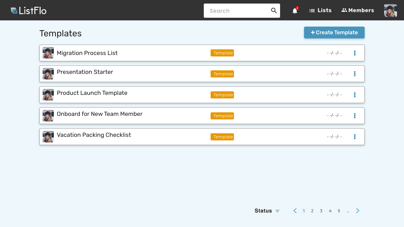 ListFlo templates