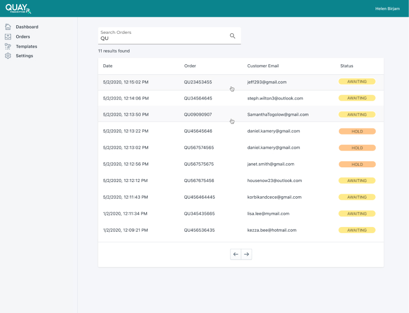 Quay RX Portal List