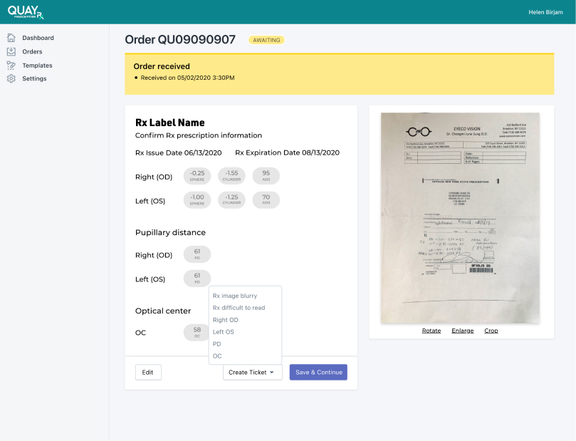 Quay RX Portal Confirm