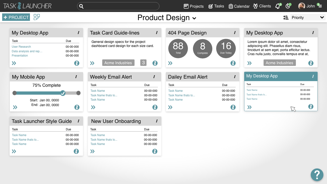 Task Launcher Dashboard
